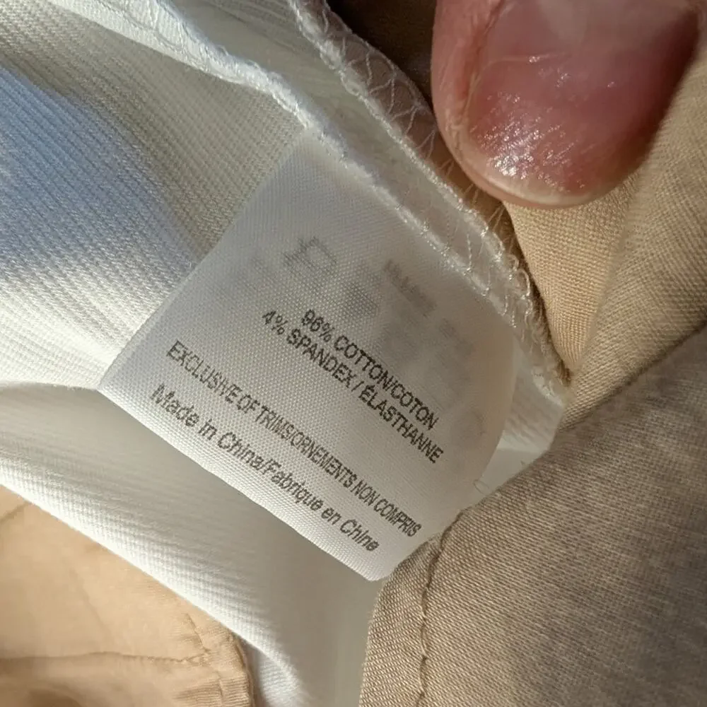 Tory Burch Women's White Cropped Pants Stretch Cotton Tailored Size 14